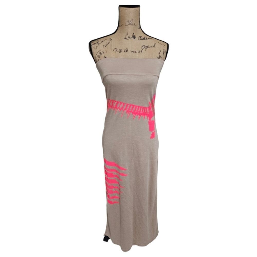 ABI FERRIN LAF‎ MARY-CHRIS Skirt NEON PINK SCREEN PRINT WEARABLE ART MADE IN USA